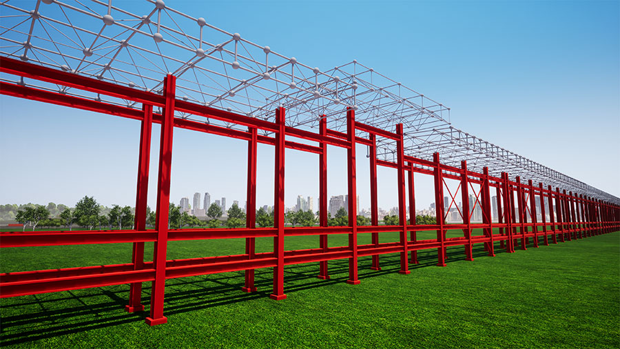 濮陽(yáng)恒潤(rùn)筑邦石油化工有限公司20萬(wàn)方配套倉(cāng)儲(chǔ)項(xiàng)目汽車裝車棧橋、火車棧橋網(wǎng)架工程