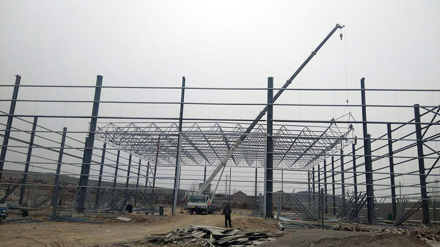 棗莊市樂豐建材有限公司50mx80m網(wǎng)架封閉工程 棗莊市樂豐建材有限公司50mx80m網(wǎng)架封閉工程