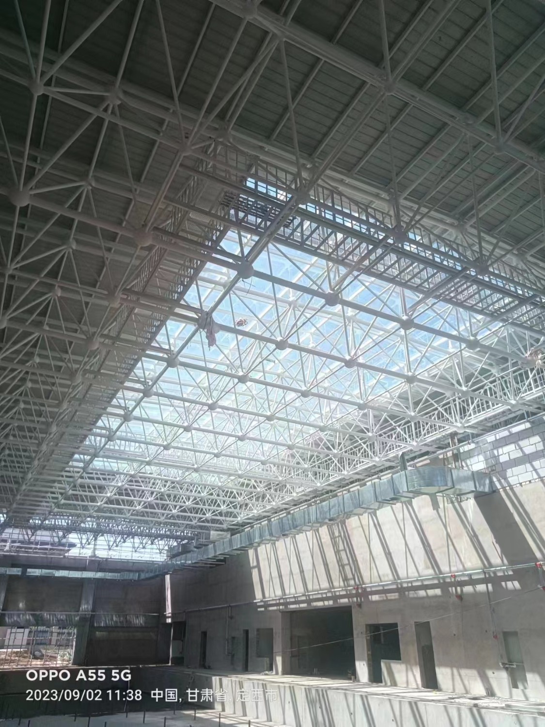 山東華中工程案例——甘肅定西游泳館、體育館網(wǎng)架工程